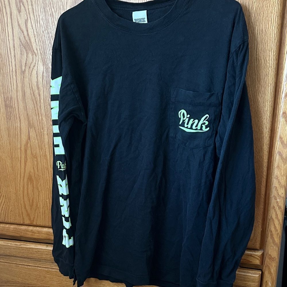 Pink long sleeve campus tee